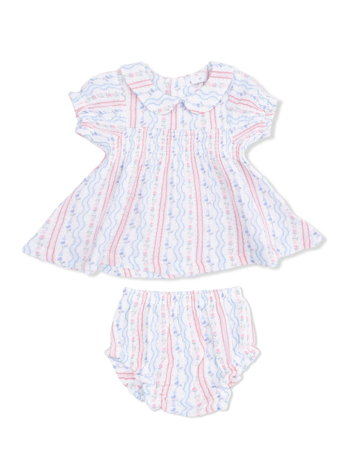 Smocked Dress Set, Tulip Stripe