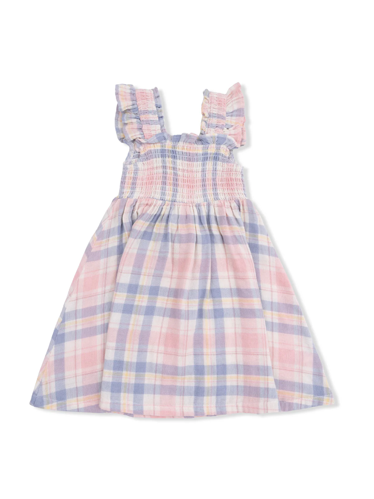 Smocked Sundress & Bloomer, Dusty Plaid - Image 3