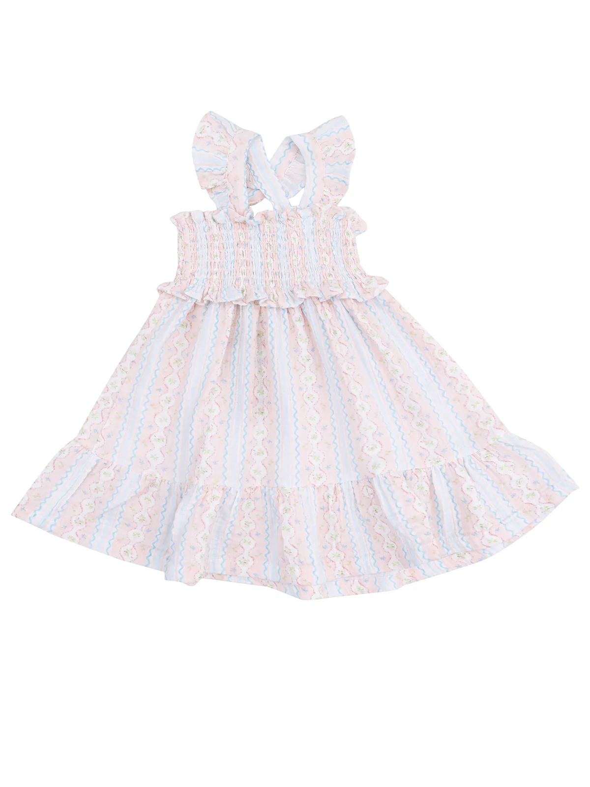 Smocked Ruffle Sundress, Ogee Floral