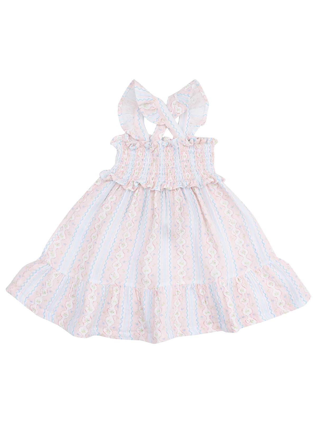 Smocked Ruffle Sundress, Ogee Floral - Image 2