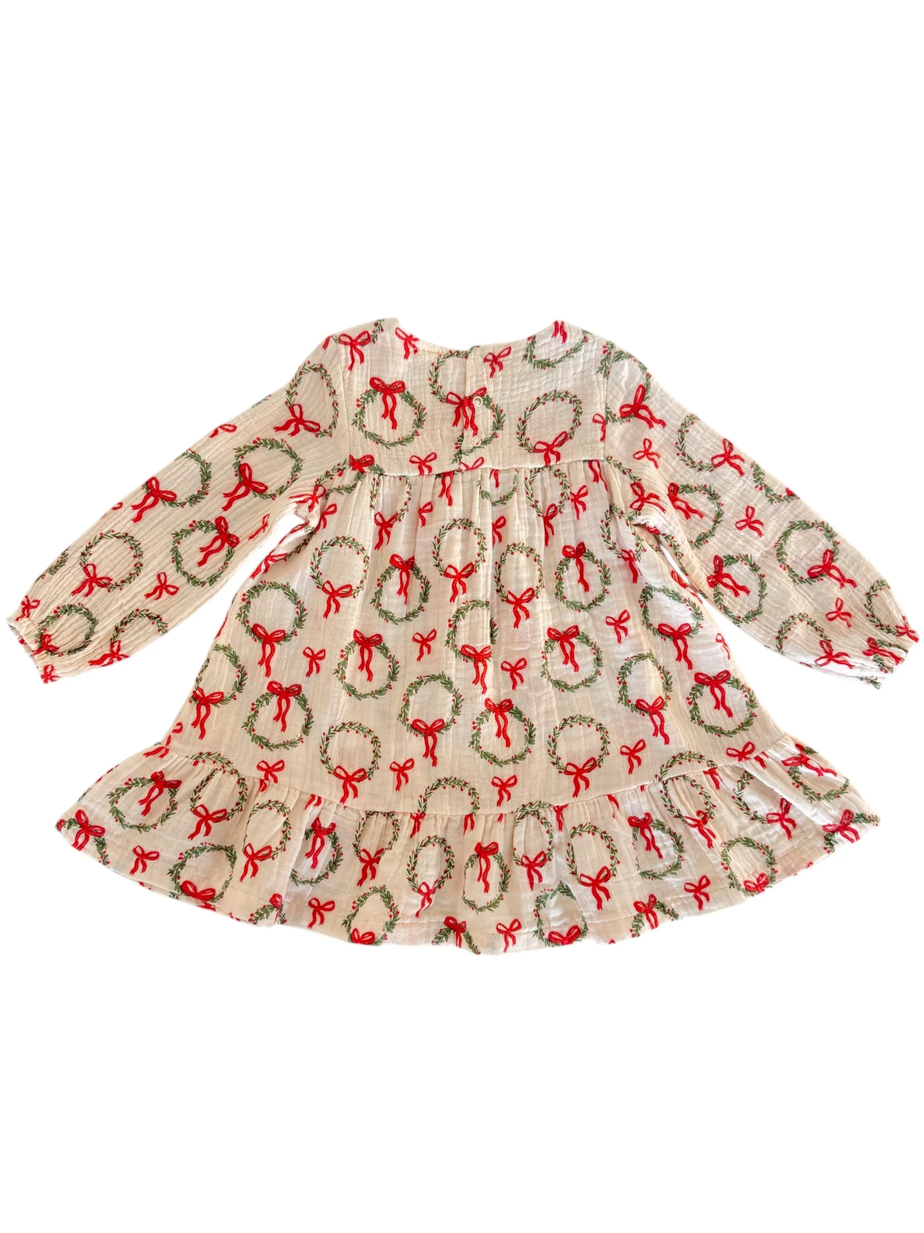 Smocked Ruffle Tiered Dress, Wreath - Image 5