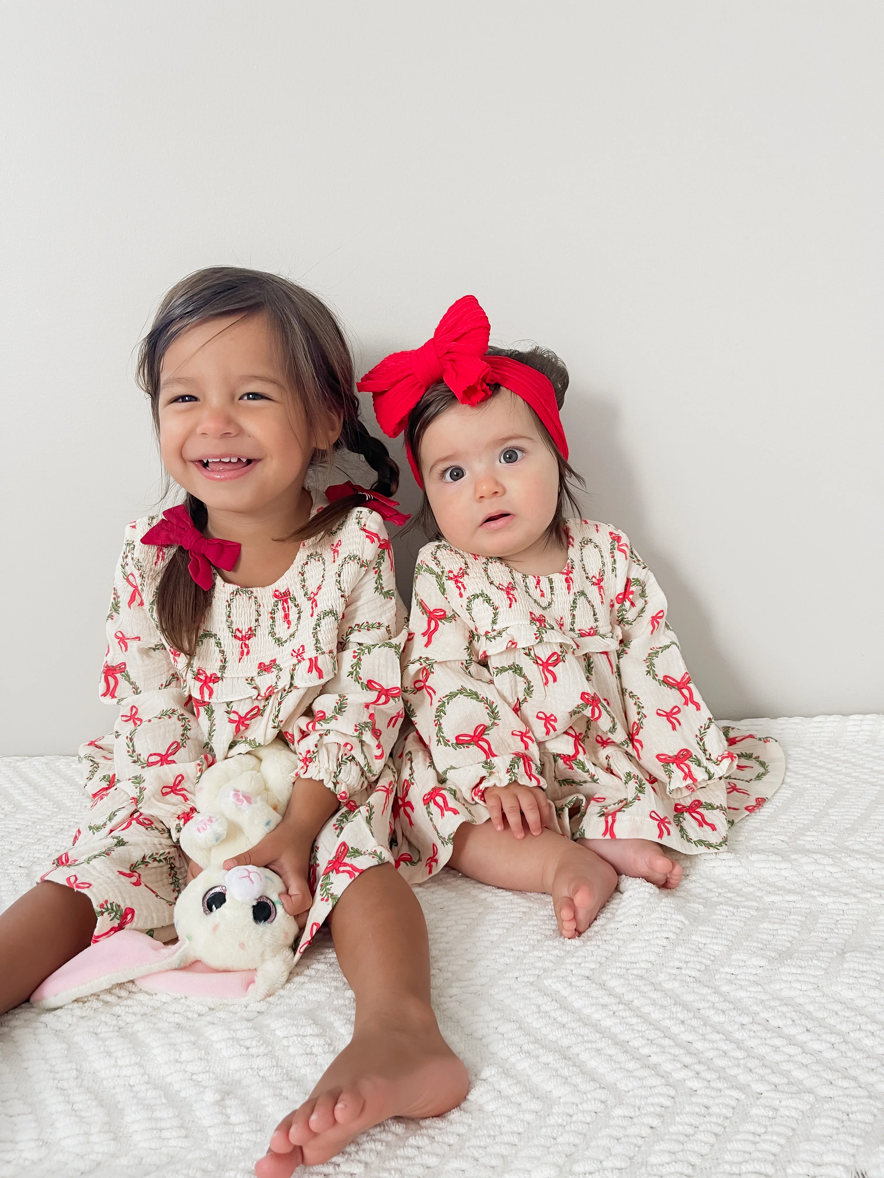 Smocked Ruffle Tiered Dress, Wreath - Image 9