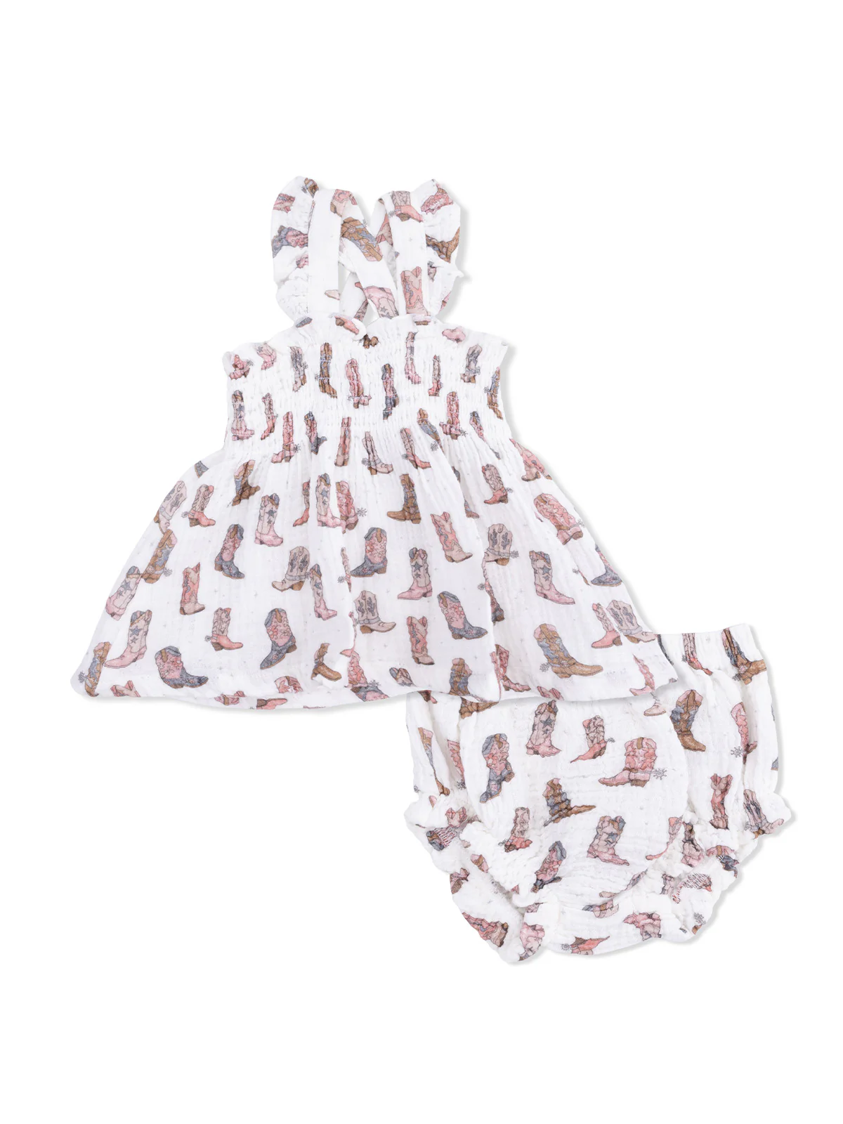 Smocked Top & Bloomer, Cowgirl Boots
