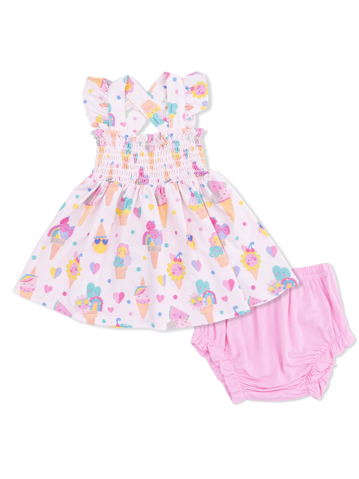 Smocked Top & Bloomer, Ice Cream Fun Crew