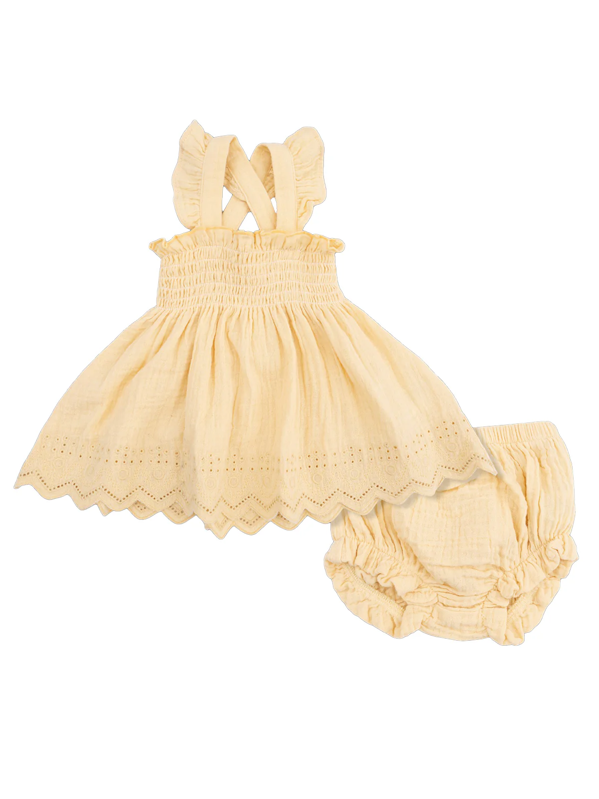Smocked Top & Bloomer, Italian Straw