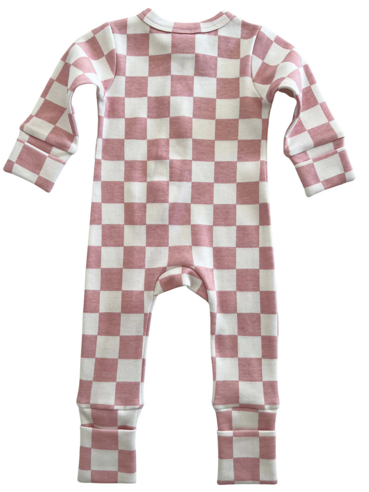 Strawberry Shortcake Checkerboard / Organic 2-Way Zip Romper - Image 3