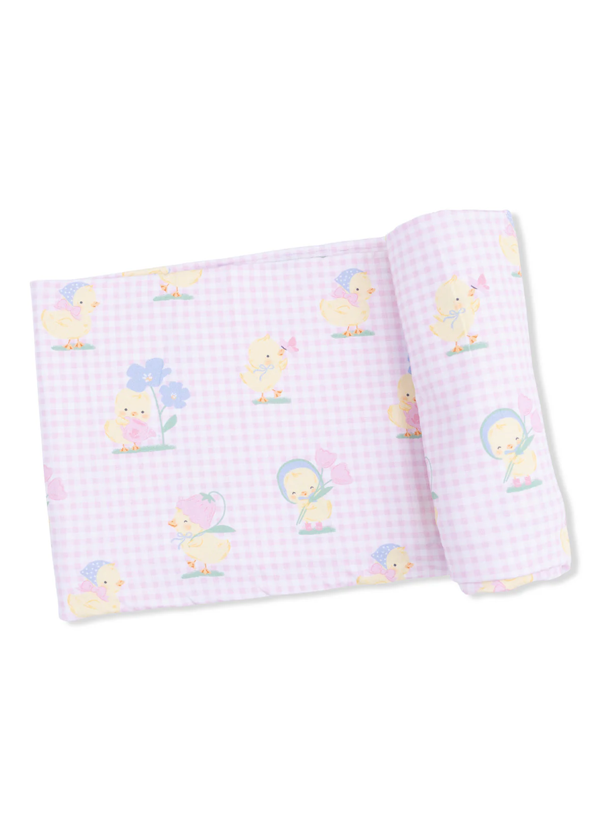 Stretch Swaddle, Vintage Spring Ducklings Pink
