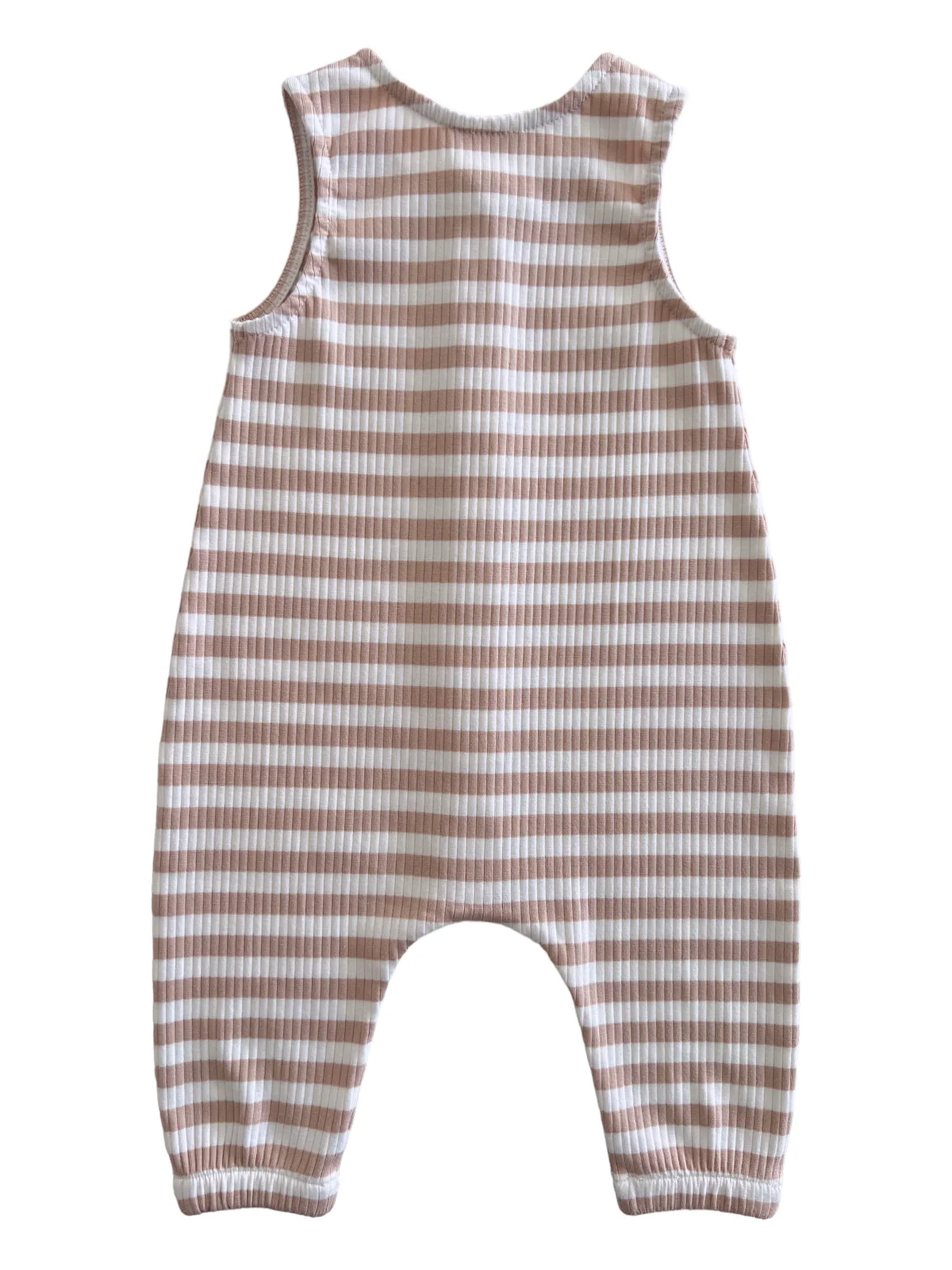 Tan Stripe / Organic Ribbed Bay Jumpsuit - Image 2
