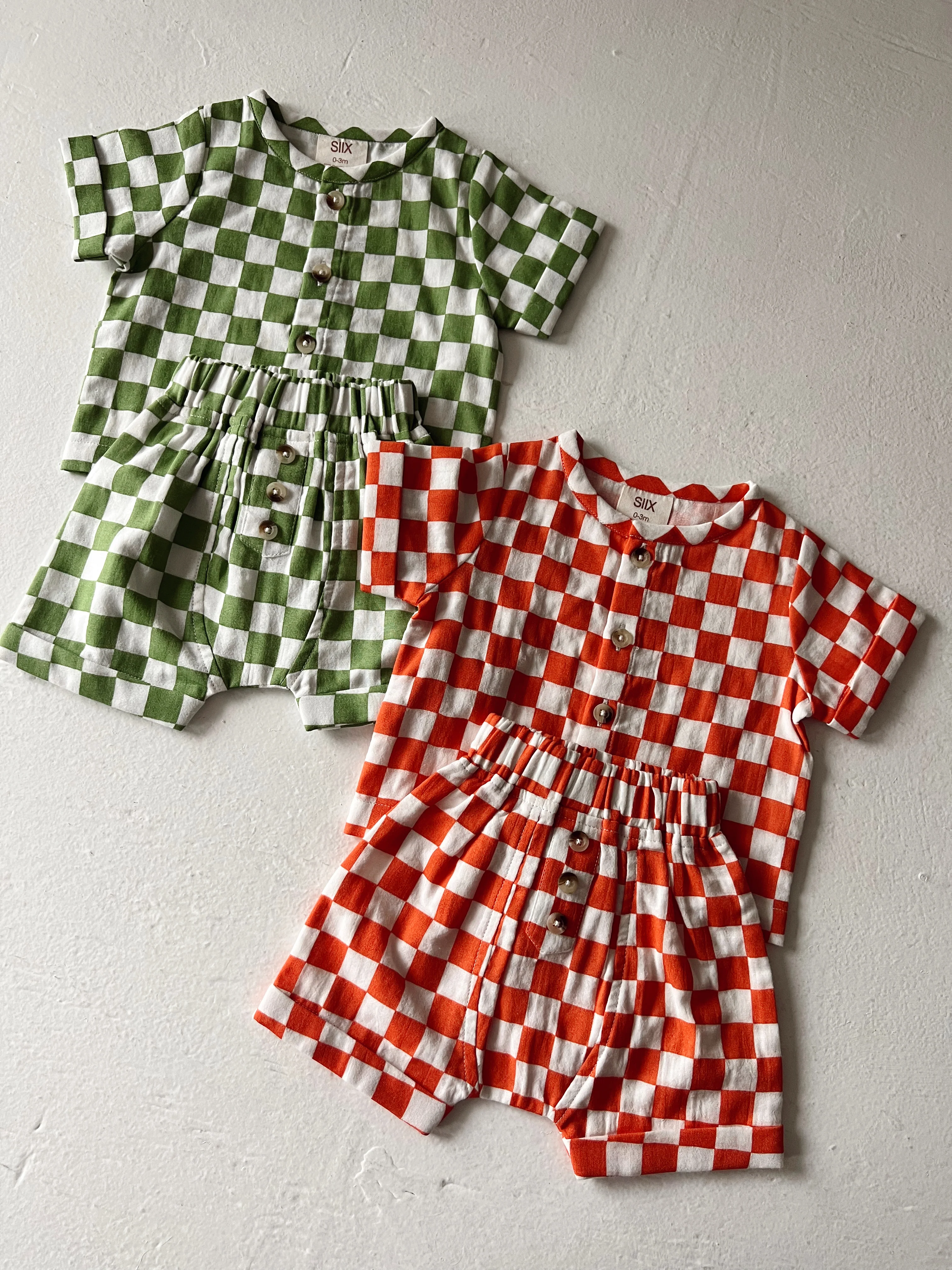 Tangerine Checkerboard / Organic Finley Set - Image 4