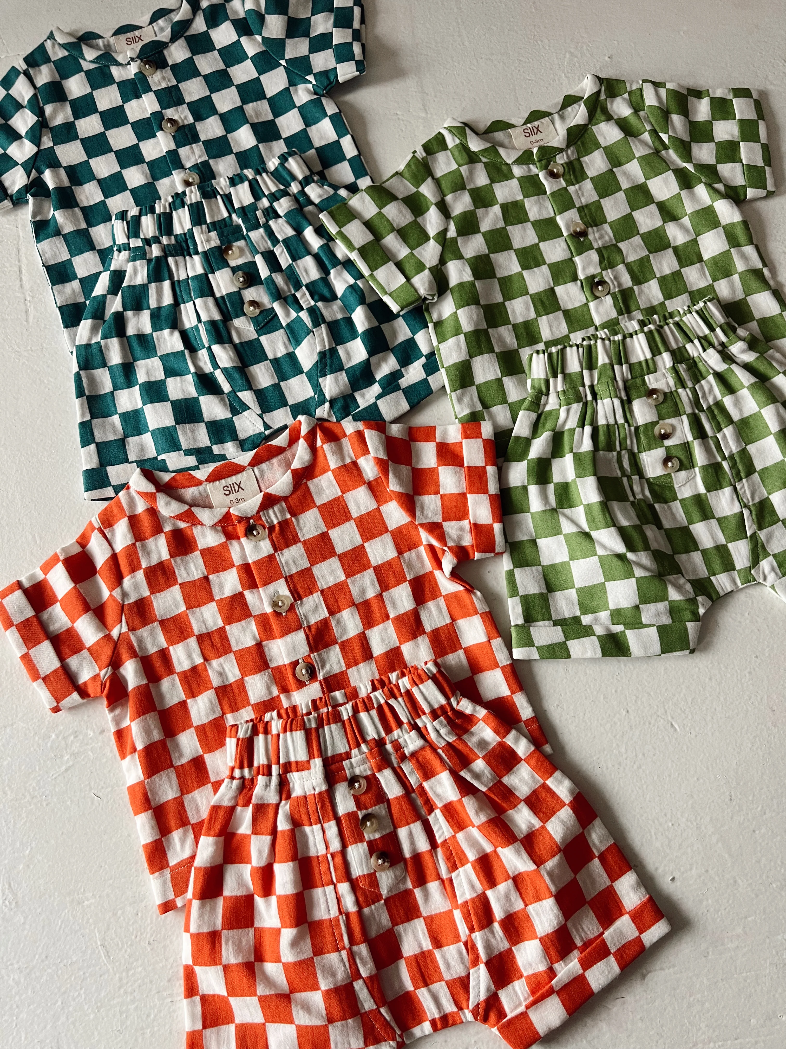 Tangerine Checkerboard / Organic Finley Set - Image 6