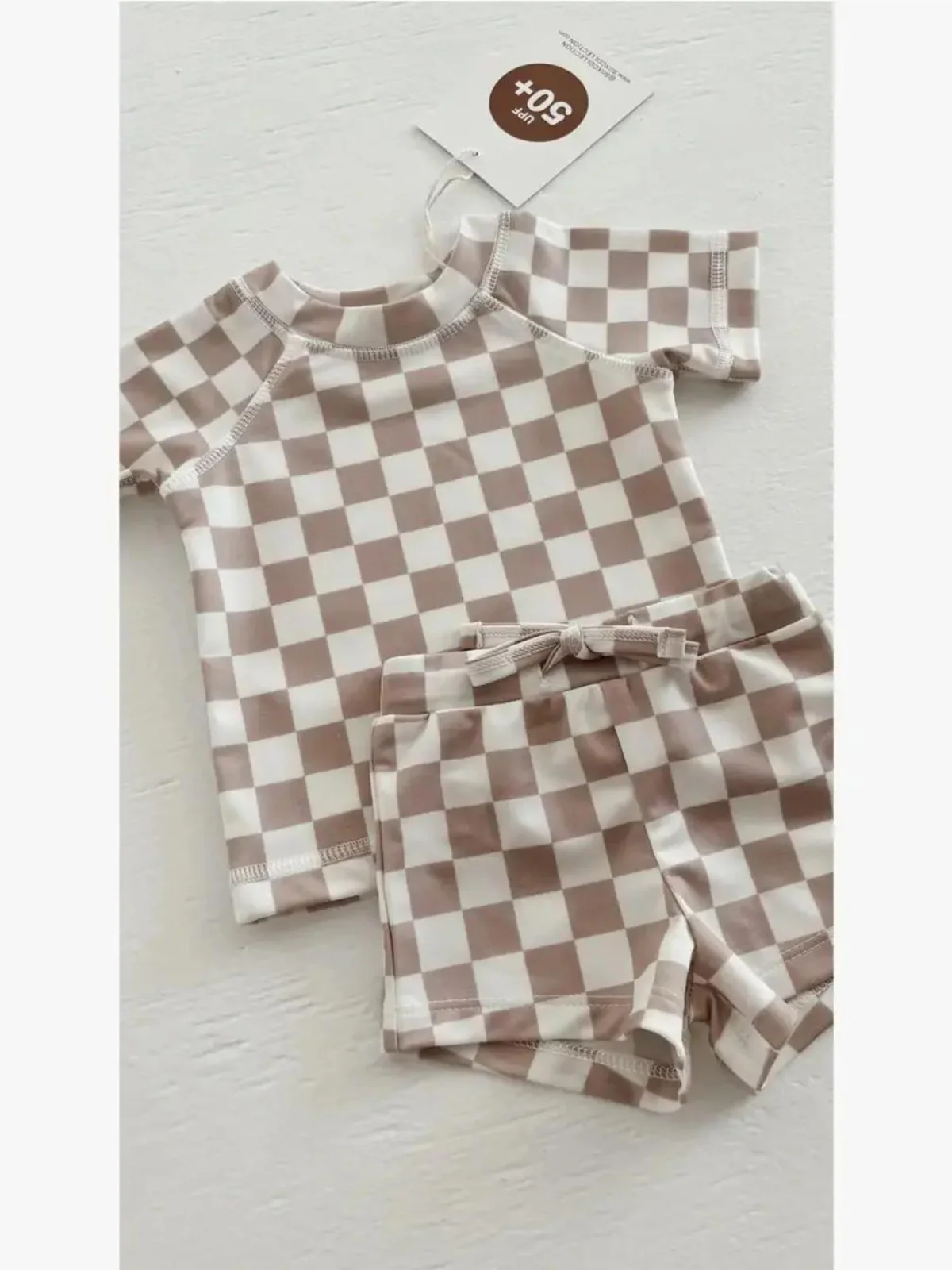 Tiramisu Checkerboard / Cove Rashguard Set / UPF 50+ - Image 5