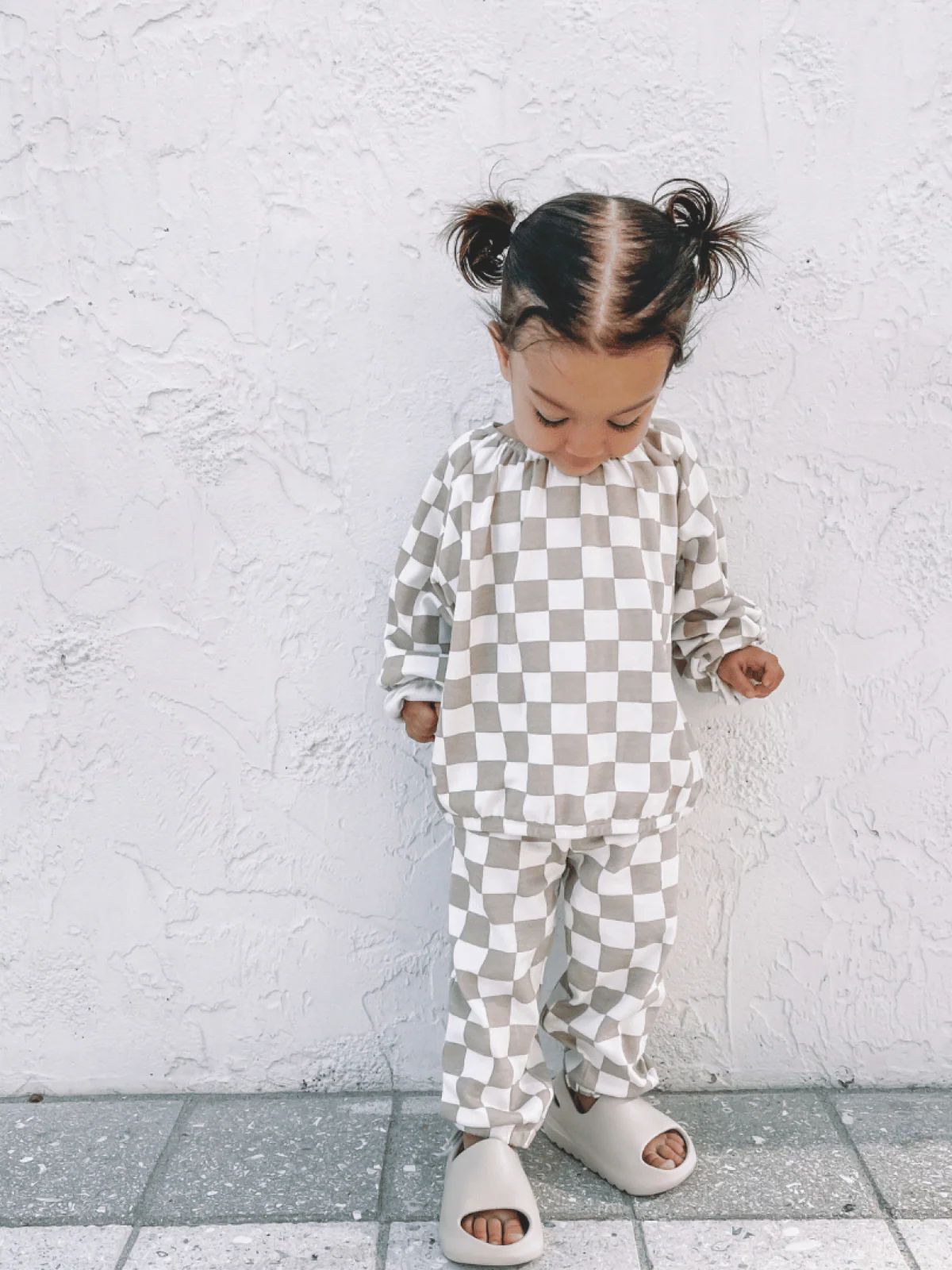 Tiramisu Checkerboard / Organic Mode Top + Pant Set - Image 5