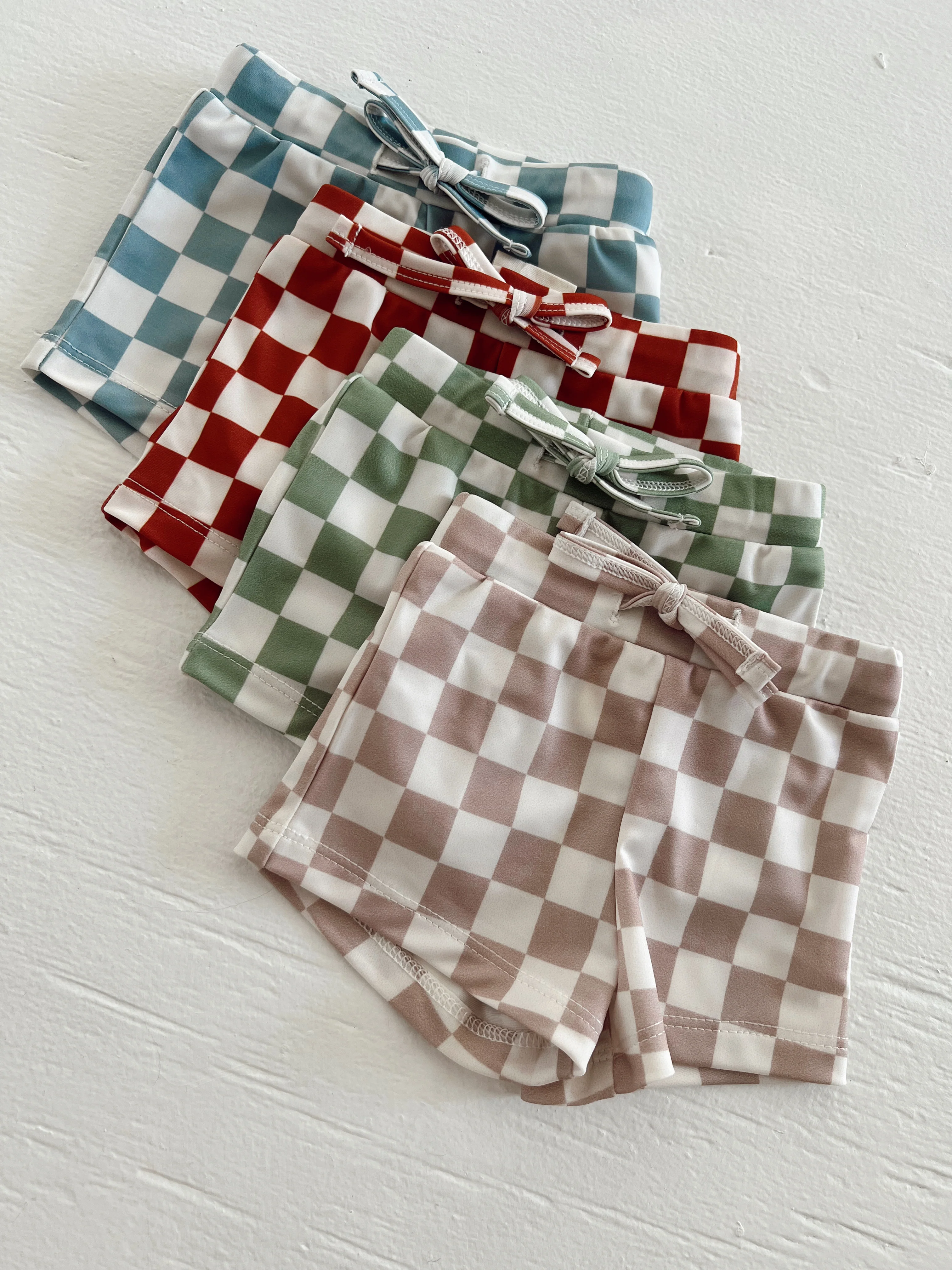 Tiramisu Checkerboard / Riviera Swim Short / UPF 50+ - Image 2