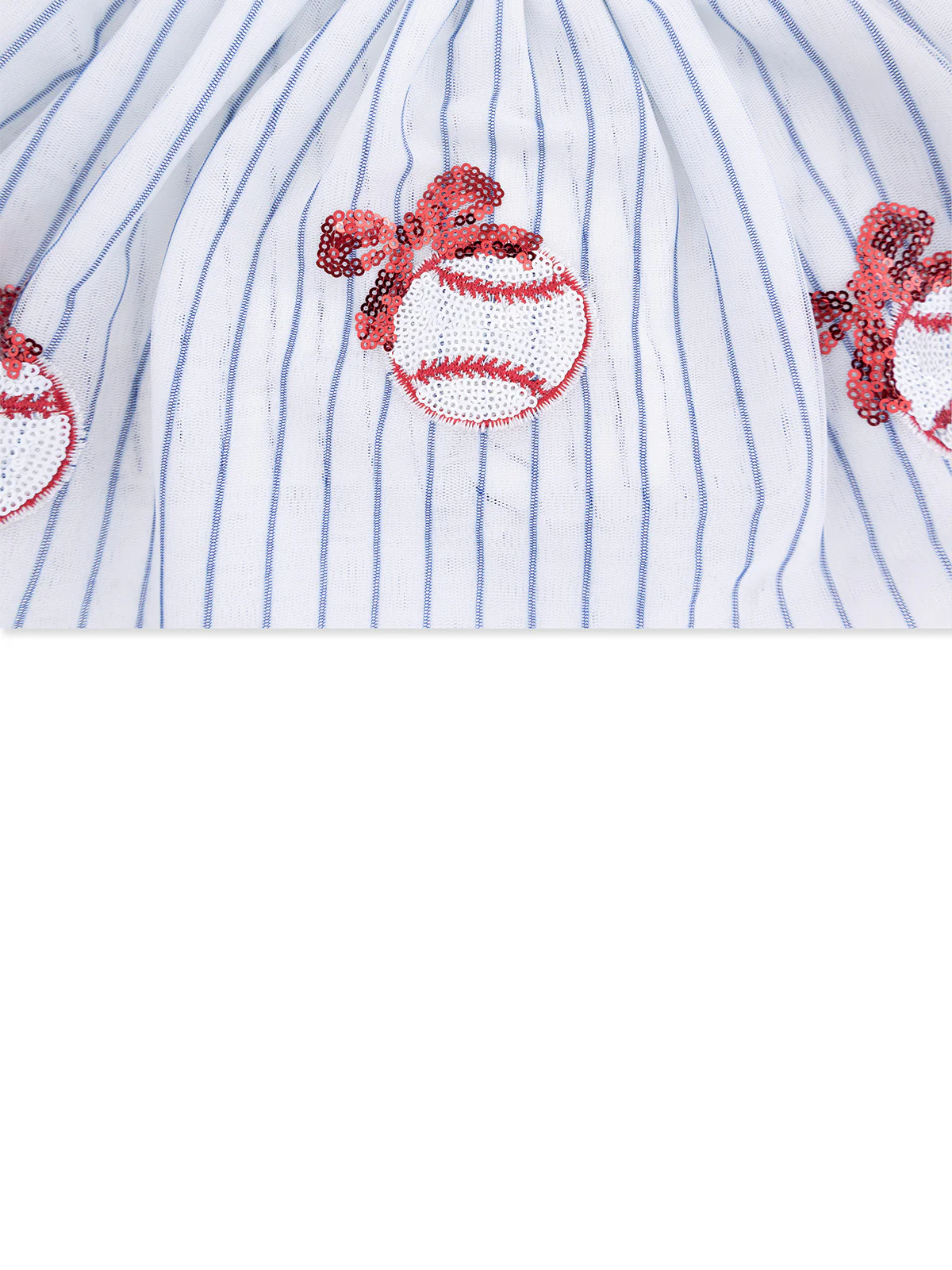 Tutu Skirt with Bike Shorts, Baseball Stripe - Image 4