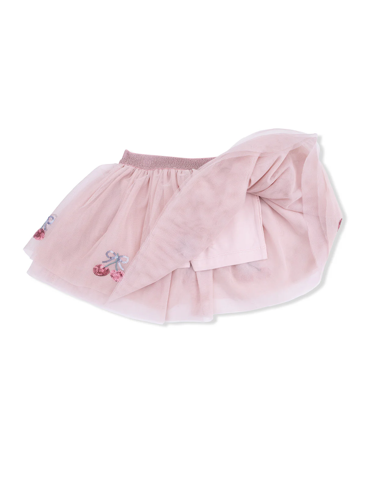 Tutu Skirt with Bike Shorts, Sweet Bow Cherries - Image 2
