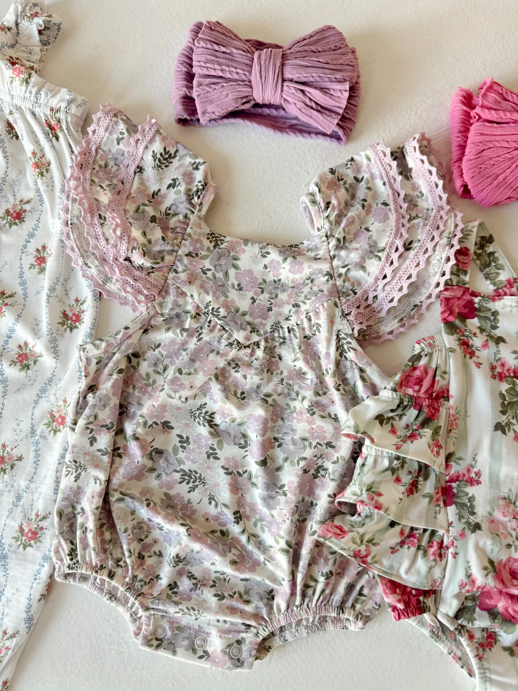 V-Neck Bubble Sunsuit, Shannon Floral - Image 2