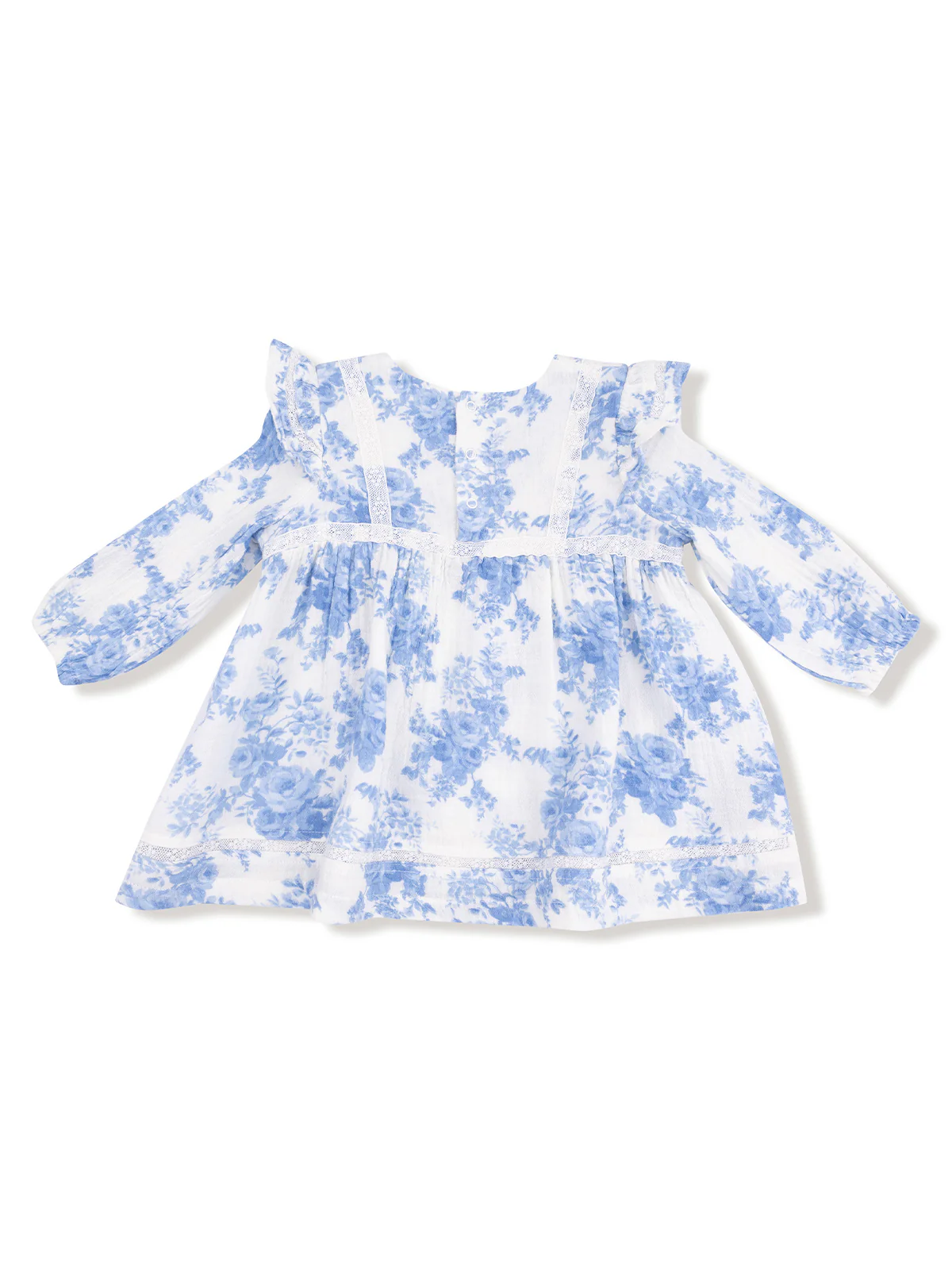 Vintage Lace Dress, Dream Cottage Floral Blue - Image 2