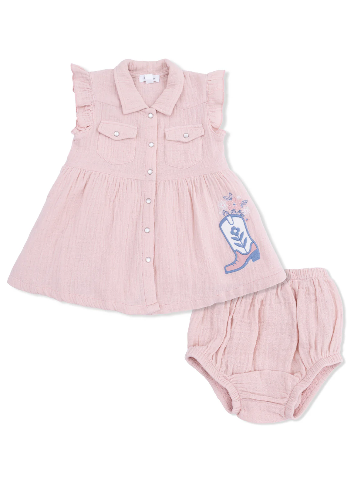 Western Pearl Snap Dress & Bloomer, Yee Haw Cowgirl - Image 2