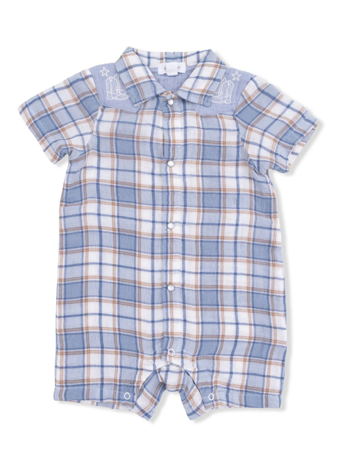 Western Pearl Snap Shortie, Western Boot Plaid
