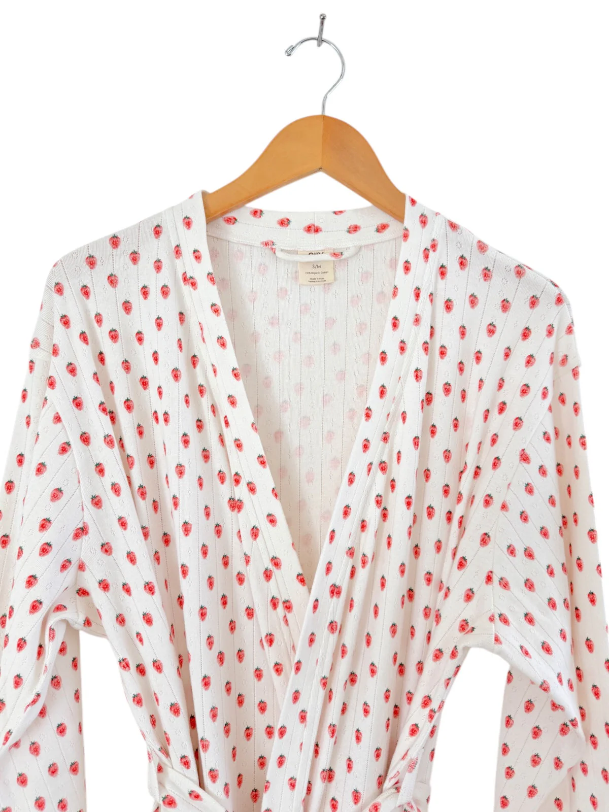 White Strawberry / Organic Pointelle Women's Robe - Image 3