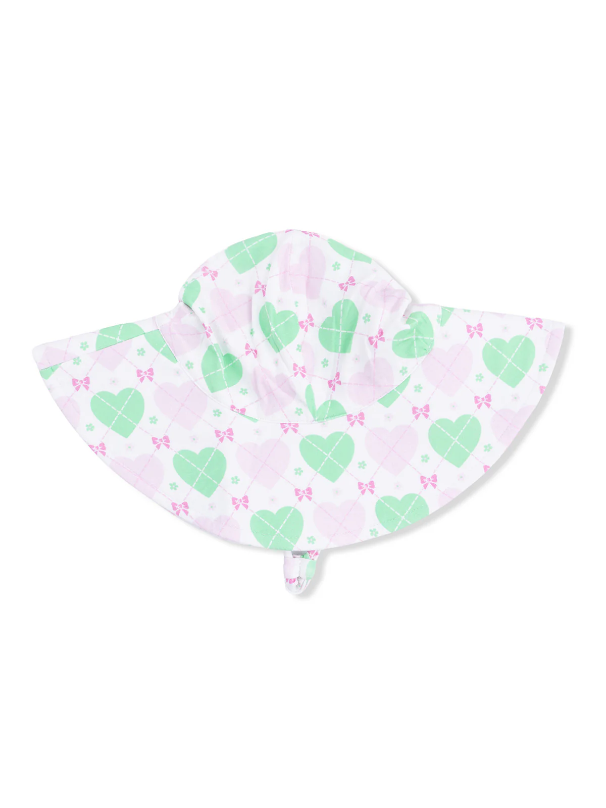 Wide Brim Sunhat, Heart Argyle
