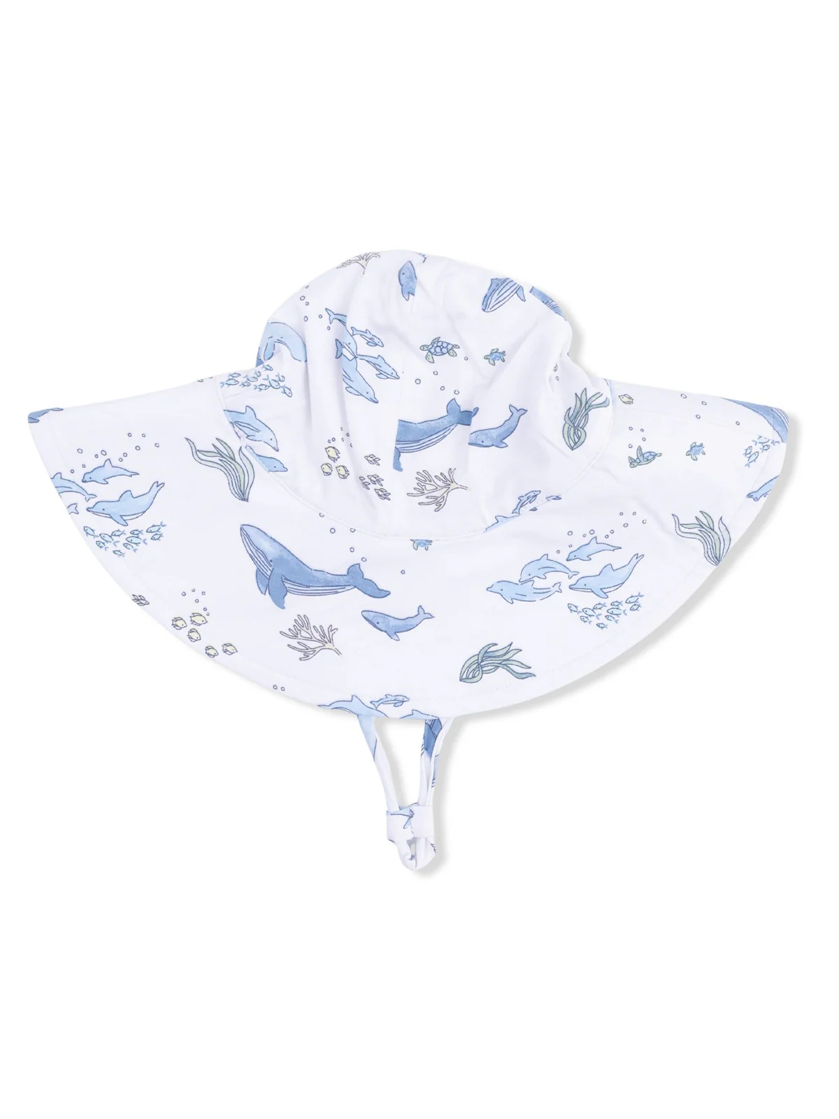 Wide Brim Sunhat, Watercolor Blue Whales