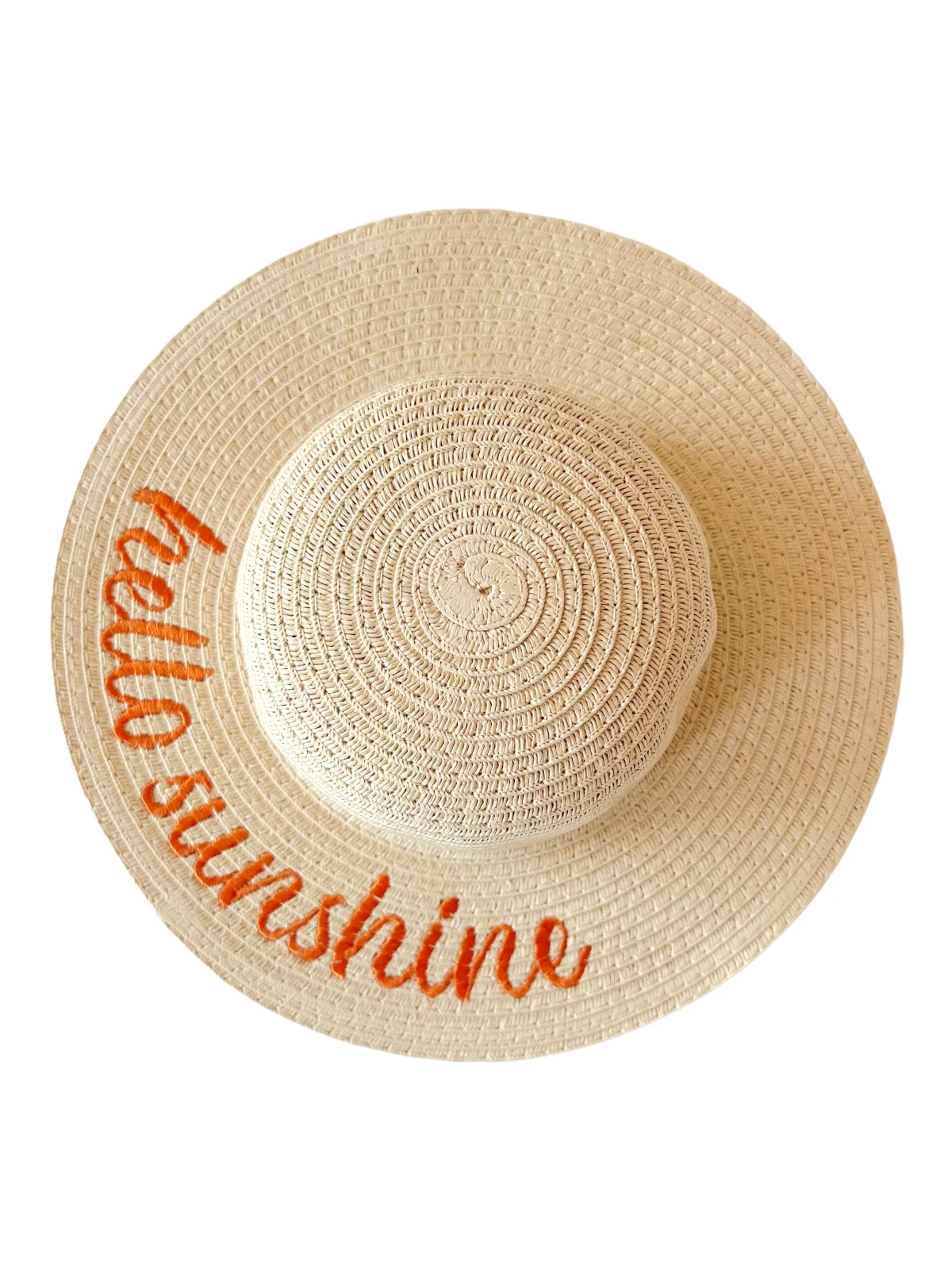 Wide Brim Woven Sunhat, Hello Sunshine - Image 2