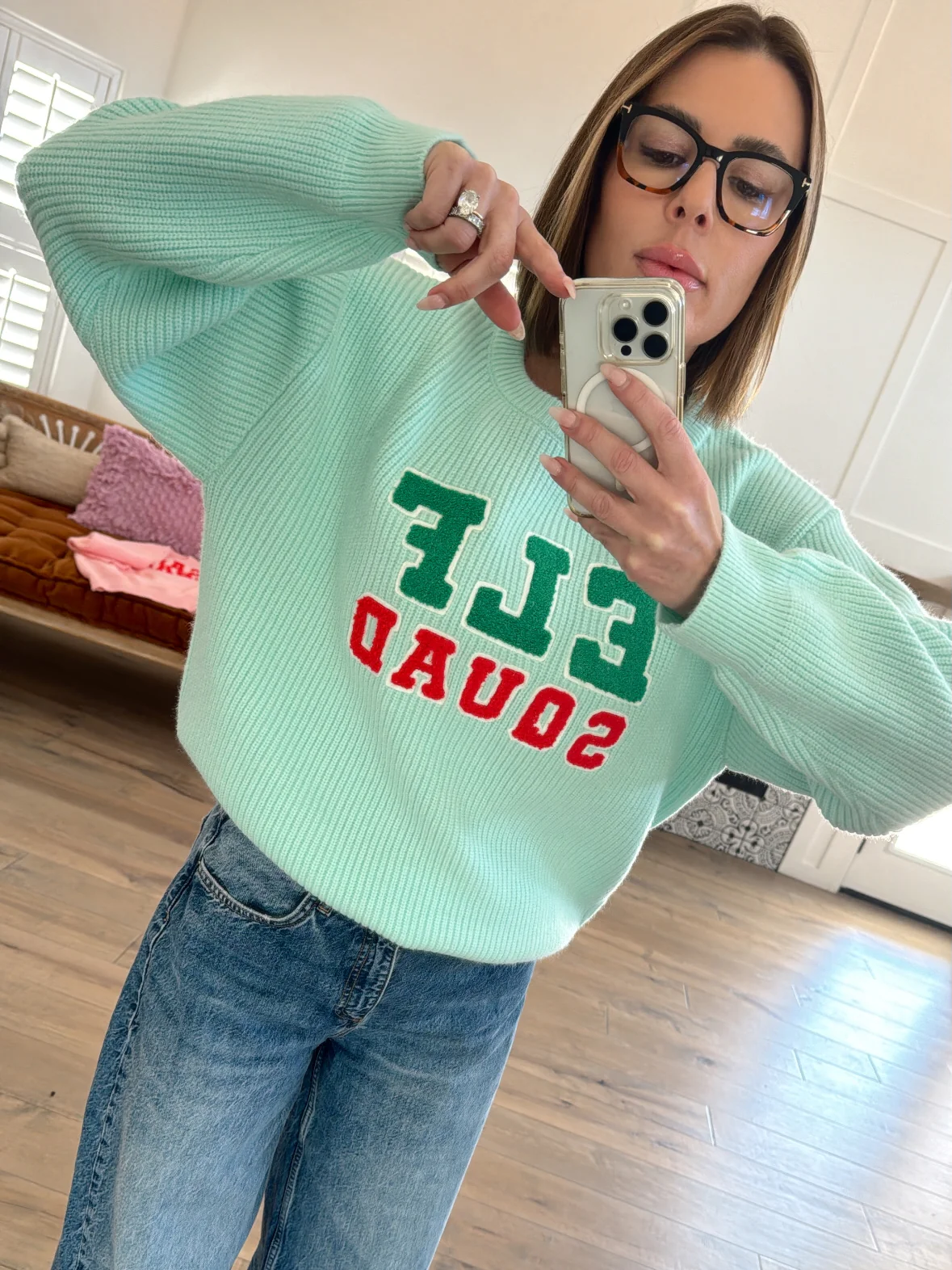 Women's Knit Sweater, Elf Squad - Image 2
