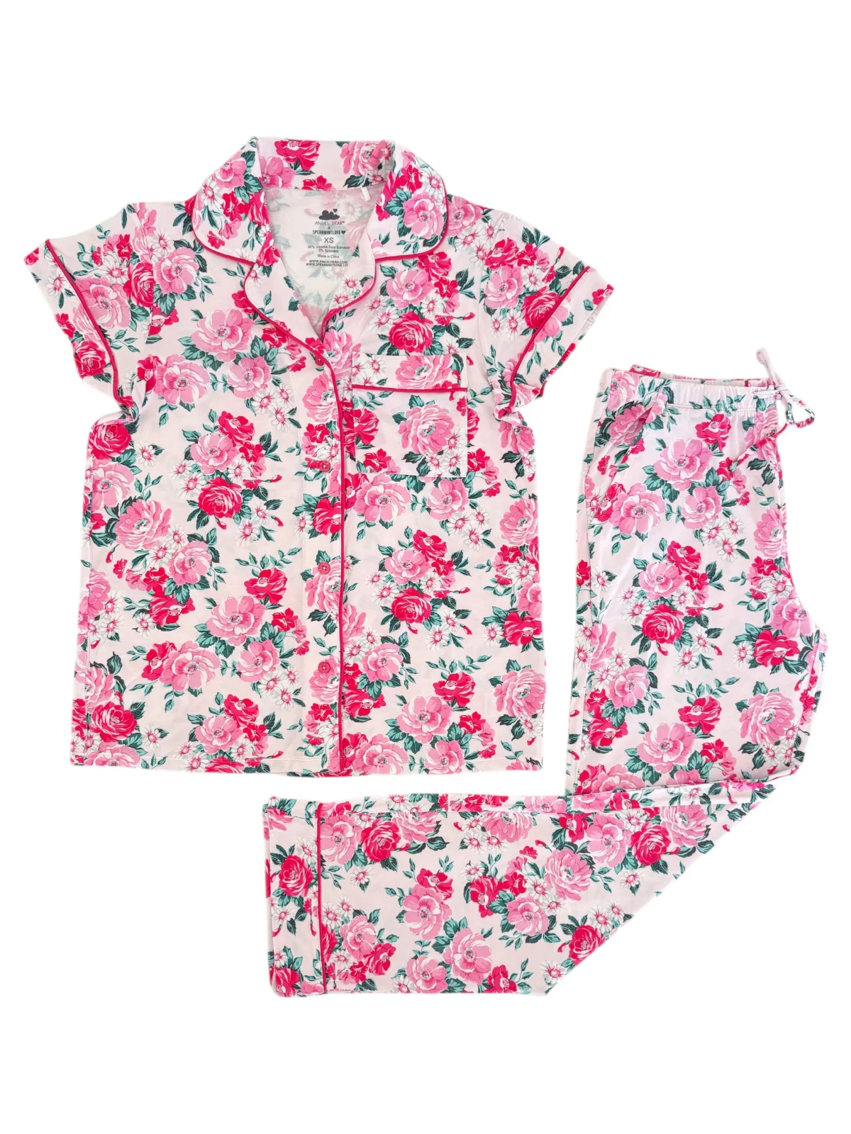 Women's Short Sleeve Lounge Set, Pink Splendor