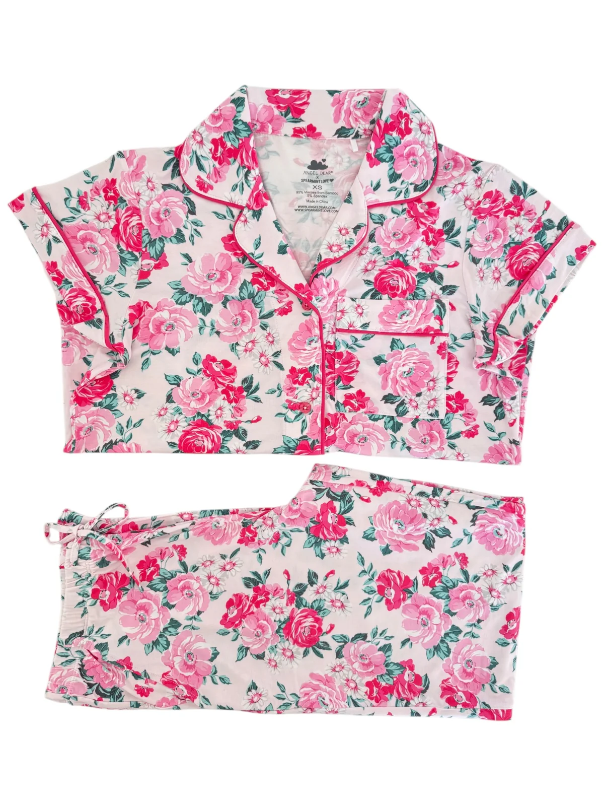 Women's Short Sleeve Lounge Set, Pink Splendor - Image 2